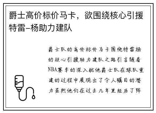 爵士高价标价马卡，欲围绕核心引援特雷-杨助力建队